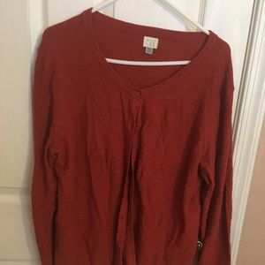 Red Orange Cardigan button up A New Day Gorgeous